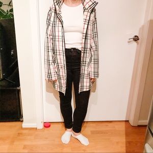 Designer inspired reversible rain jacket